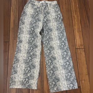 Cotton On Gray Snake-Print Wide Leg Bottoms